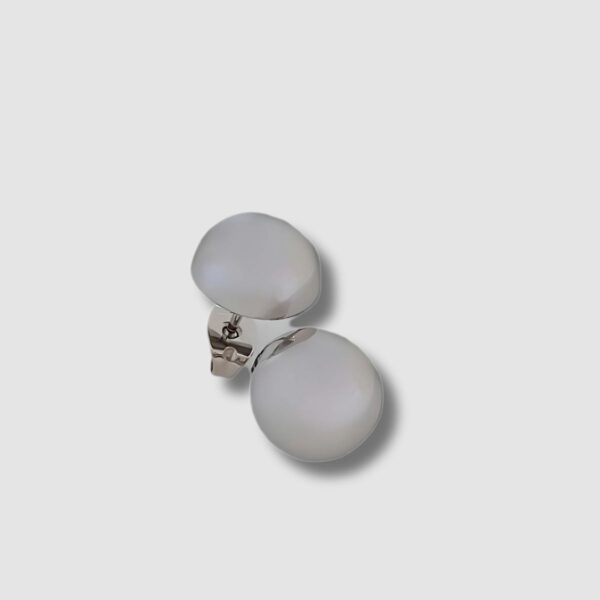 CLOUS D'OREILLES BOULE PLAQUÉ RHODIUM