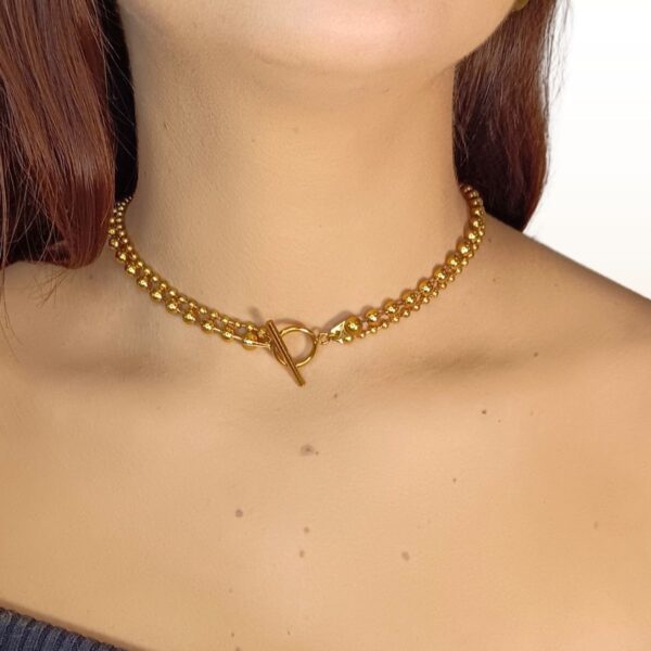 CHOKER PETITES PERLES DORÉES