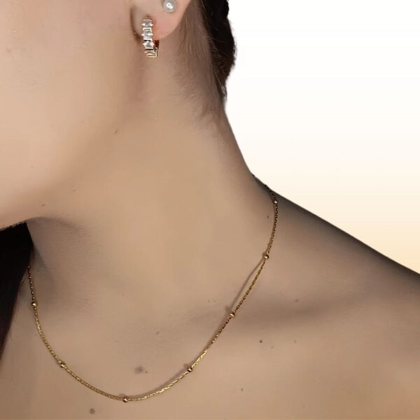 Collier Maillon petites perles dorées