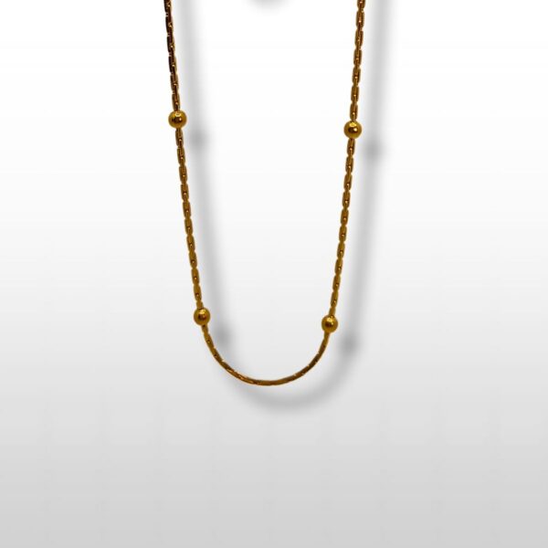 Collier Maillon petites perles dorées