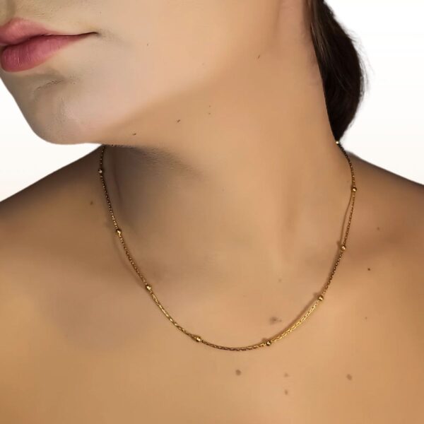 Collier Maillon petites perles dorées