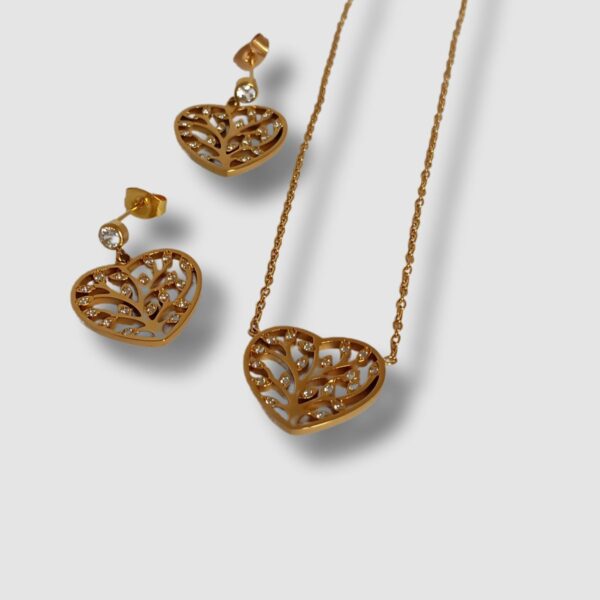 PARURE COEUR ARBRE DE VIE ÉTINCELANT