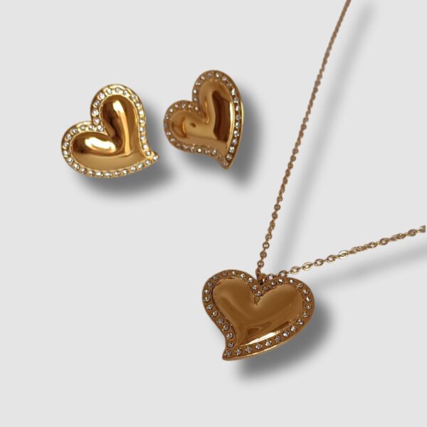 PARURE 2 PIÈCES COEUR SCINTILLANTE