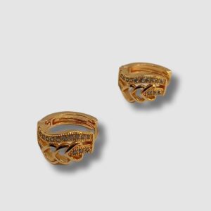 Créoles motif coeurs Rhodié