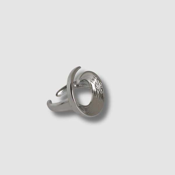 Bague spirale argentée en acier inoxydable